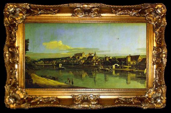 framed  Bernardo Bellotto Pirna Seen from the Right Bank of the Elbe, ta009-2